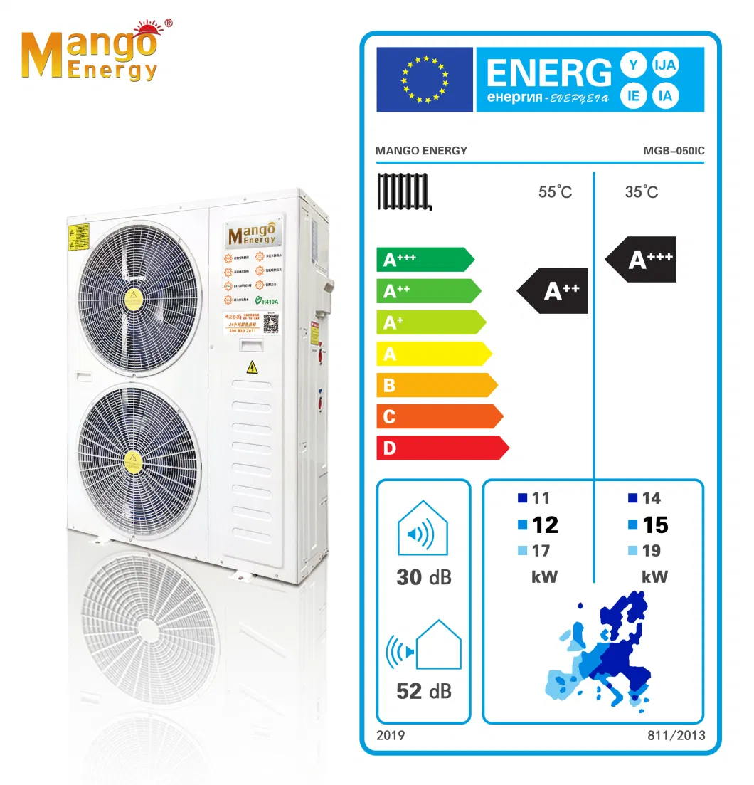 a+++ DC Inverter Air to Water Heat Pump Built in Water Pump/15kw 18kw 24kw/28kw